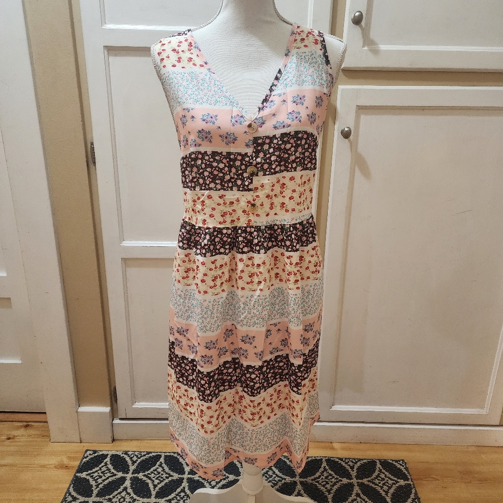 SHEIN Women's LUNE Ditsy Floral Print Sleeveless Dress NWT - Picture 6 of 13